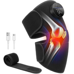 Medcursor Heated Knee Massager, 3-in1 Cordless Knee Elbow Shoulder Massager with 3 Vibration Modes, 5 Heating Levels, FSA and HSA Eligible, Gifts for Dad Men (Black)