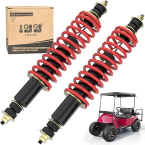 10L0L Golf Cart Shock Absorber Set Front Rear Coil Over Heavy Duty Shock Absorber Lift Fits EZGO 16" Medalist/TXT 1994+ Newer Gas or Electric, Replaces Part 70928-G01 76418-G01 (2 pcs) Red