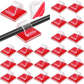 120 Pieces Cable Clips Self Adhesive Wire Light Clips Cable Organizer Cable Wire Management Holder for Home Office Car Desk Nightstand Outdoors Light(Clear, Small)