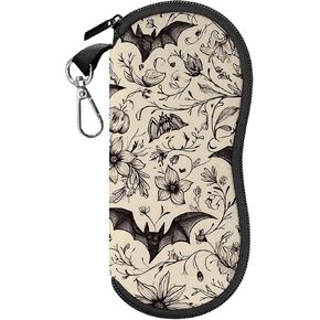 Glasses Case Sunglasses Eyeglass Soft Case Zipper Light Neoprene Pouch with Metal Belt Clip Aesthetic Cute Women Men