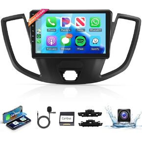 8 Core 4+64G Android 13 Car Radio Car Stereo for Ford Transit 2013-2021 with Wireless Carplay Android Auto, 9’’Touchscreen, WiFi, GPS Navigation,DSP, Mirror Link, Bluetooth, AHD Camera/FM RDS