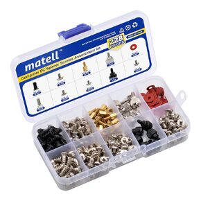 matell 228PCS Computer PC Spacer Screws Assortment Kit，Hard Drive Computer Case Motherboard Fan Power Graphics Chassis, CD-ROM, ATX Case， Power Card ，PC Installation & Repair