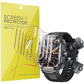 GT55 Military Smart Watch Screen Protector, [6 Pack] Full Coverage TPU Clear Film Compatible for YPSDOOWKJ GT55 2.01" Military Smart Watch (6 Pack)