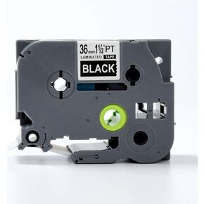 1PK White on Black Standard Laminated Label Tape Compatible for Brother P-Touch TZe-365 TZ365 TZe365(36mm x 8m)