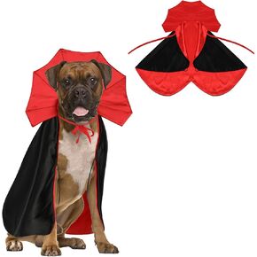 Rypet Large Dog Halloween Costumes Dog Vampire Cloak Costume Dog Mantle Apparel Pet Clothing Vampire Cape for Medium Large Dog