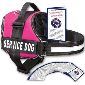 Service Dog Vest with Hook and Loop Straps and Handle - Harness is Available in 8 Sizes from XXXS to XXL - Service Dog Harness Features Reflective Patch and Comfortable Mesh Design (Pink, XXL)