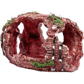1pcs Aquarium Decorations——Resin Broken Barrel Fish Tank Ornament, Fish Tank Decorations for Fish Cave Hide Hut(Black)