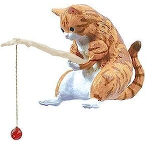 1pc Yellow Resin Kawaii Cat Fishing Ornaments,Aquarium Ornament,Miniature Animal Model Creative Decoration,Lifelike Shape DIY Aquarium Cat Fishing Ornament Aquarium Décor