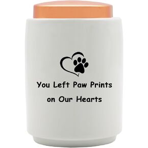 Ceramic Pet Urn for Dog or Cat Ashes- White Pet Memorial Urns,Ceramic Funeral Pet Cremation Box, Dog/Cat Ashes Keepsake-Loss Pet Memorial Remembrance Gift(Heart with Paw Print)