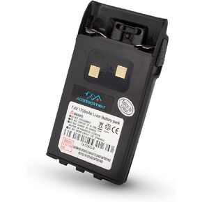 Accessoryway Replace 1A17KG-3 7.4V 1700mAh Li-Ion Replacement Battery Compatible for Wouxun KG-UVD1P KG-UV2D KG-UV3D KG-UV6D KG-UV6X KG-669 KG-689 Radio Batteries with Belt Clip