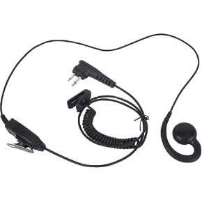 C Style Swivel Headset in-Line Ptt Mic Earpiece Earloop Earbud C Ring W Ear Piece Replace for Motorola rln6423 hkln4604 hkln4604a hkln4604b HKLN6423 cls1110 cls1410 dtr700(Black,Wired)