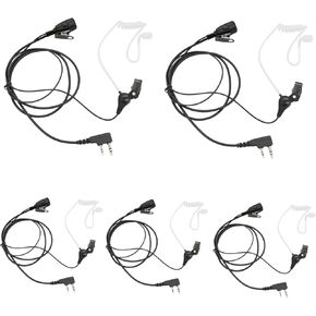 K1 Surveillance Headset with PTT Mic Security Acoustic Tube Earpiece for Baofeng UV-5R UV-82 UV-82HP BF-888S BF-F8HP AR-152 Arcshell Retevis RT21 RT22 RT27 RT68 RT7 H-777 Kenwood 2-Pin Radios