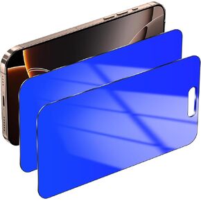 2 Pack Privacy Screen Protector for iPhone 16 Pro Max Tempered Glass Anti-Spy 16ProMax Anti Bluelight Gradient Colorful Easy Installation Frame Full Coverage Anti-Scratch (6.9 inch Blue)