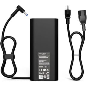 200W Laptop Charger for HP Omen Pavilion Gaming 15 16 17 Victus 15 17 HP ZBook 17 15 15u Studio G9 G10 G4 G5 G6 G7 G8 Envy 15 15u 2020 TPN-DA10 Laptop AC Adapter Power Cord