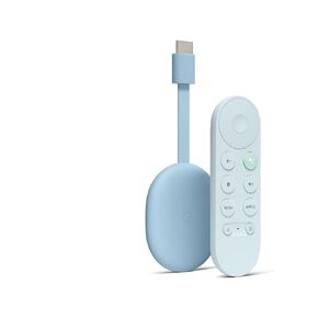 Chromecast with Google TV (4K)- Streaming Stick Entertainment on Your TV with Voice Search - Watch Movies, Shows, and Live TV in 4K HDR - Sky Blue with Accessories in Kuwait
