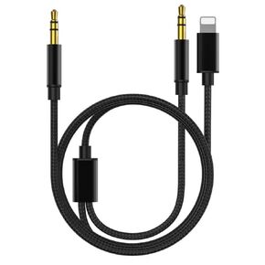 (Apple MFi Certified) iPhone Aux Cord for Car Audio,2 in 1 Lightning & 3.5mm to 3.5mm Audio Cable Compatible with iPhone 13/12/11/XR/XS/X/8/7,iPad for Car Home Stereo,Speaker,Headphone,Support All iOS