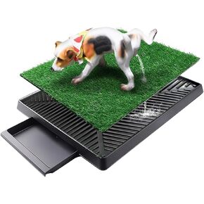 Dog Grass Pad with Tray, Artificial Grass Pee Pad Potty for Pets, Washable Replacement Potty Mat for Dog, Pee Pads, Portable Dog Litter Box for Small/Medium Dogs, 25 x 20 x 2.5 inches