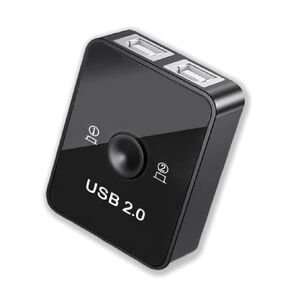 USB 2.0 Sharing Switch for Multiple Computers and Peripherals，USB Switch 2.0 KVM Switch, Includes 2 USB Printer Cables (1 Meter) (with LED + 2 USB Printer Cables)