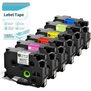 24mm Label Tape BZ Tape for P780BT Labeler Compatible with Brother P Touch TZe TZ Label Tape 24mm 0.94 Laminated Colored TZe-251 for PT-D600 PT-D610BT PT-P710BT Label Maker, 1 Inch, 6 Pack