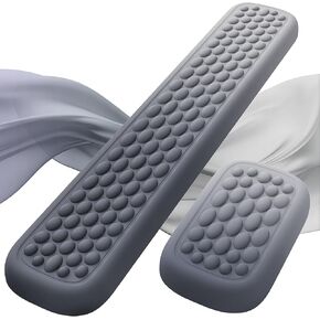 Lekvey Keyboard Mouse Wrist Rest, Wrist Rest for Computer Keyboard, Ergonomic Milk Silk Soft Memory Foam Pain Relief Wrist Support for Keyboard, for Computer, Laptop, Light Green-Purple Mix