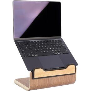 Wooden Laptop Stand for Desk, Laptop Riser for Desk, MacBook Stand，iPad Stand for Desk，Wood Laptop Holder for Notebook Computers up to 15 Inches, MacBook/Surface pro Stand