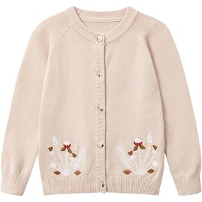Girls' Cardigan Toddler Long Sleeve Sweater School Uniforms Sweater Button Up Knit Jacket Outwear