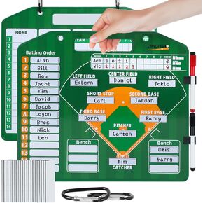 Magnetic Baseball Lineup Board，Baseball Lineup Cards Baseball Lineup Board For Dugout Baseball Accessories 40 Sheets Lineup Cards Baseball Clipboard for Coaches Baseball Coaching Accessories