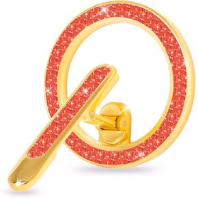 Magnetic Phone Ring Holder with Adjustable Kickstand, Compatible with iPhone 15/14/13/12, Brooch Design with Glitter Surface, Includes Adapter Ring (Metallic Silver & Sparkling Sliver)