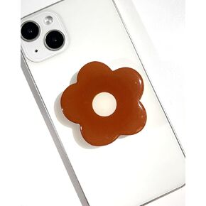 Simple Flowers Sticky Mobile Phone Grip,Solid Color Clear Cell Phone Stand, Expanding Cell Phone Charms Accessory, Interchangeable Finger Kickstand, Collapsible Handle Grip Holder for Kindle