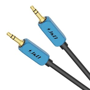 J&D 3.5mm Auxiliary Cable, Copper Shell 3.5 mm 1/8 TRS to 3.5 mm 1/8 TRS Aux Audio Cable for Car, Compatible with Stereos, Speakers, Headphones, and More, 9 Feet