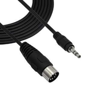 GINTOOYUN Din 7 Pin Cable 10 FT، 7 Pin Din Midi ذكر إلى 3.5 مم TRS ستيريو ذكر خط تحويل الصوت، متوافق مع MP3، الكمبيوتر الشخصي، أي جهاز ستيريو آخر مع اتصال Din 7 in Kuwait