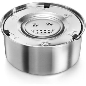 Coloch No Spill 3L Dog Water Bowl, 101oz Stainless Steel Dog Water Feeder No Drip Slow Dog Bowl with Floating Disk Large Capacity Pet Drinking Dispenser Vehicle Carried Travel Water Bowl for Dog, Cat