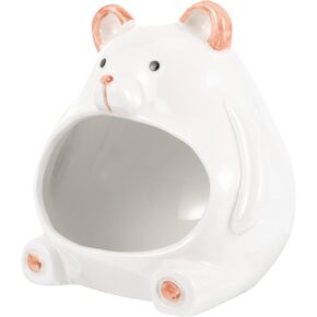 Ipetboom Hamster Hideout Ceramic: Small Pet Hideout Bear Shape Hamster Bath House - Hamster House and Habitats Cool Bed Ideal for All Season Dwarf Hamster Gerbil