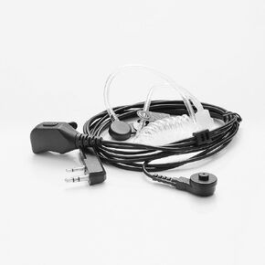 2-Wire K-Plug Earpiece Walkie Talkie Headset with Mic Transparent Acoustic Tube Compatible with Kenwood，Baofeng and Retevis Two-Way Radios for Police Bodyguard Security Personnel