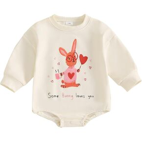 Frietlebird Newborn Baby Boy Fall Winter Clothes Oversized Sweatshirt Romper Long Sleeve Bubble Romper 0 3 6 9 12 18 Months