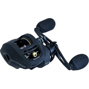 Quantum Smoke HD Baitcast Fishing Reel, Size 200 Reel, Left-Hand Retrieve, Continuous Anti-Reverse Clutch, Large EVA Handle Knobs, 7.3:1 Gear Ratio, Black