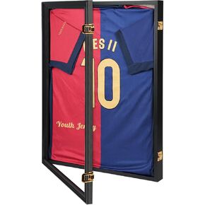 Jersey Display Frame Case, Large Lockable Shadow Box Sports Jersey Frame with 98% UV Protection Acrylic and Hanger for Baseball Basketball Football Shirt