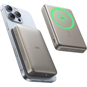 ESR Qi2 Certified MagSafe Battery Pack, 10,000mAh 15W Fast Charging Portable Charger, Ultra-Compact Power Bank, MagSafe Charger with USB-C Cable for iPhone 16/15/14/13/12, Black