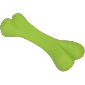 Rubber Dog Toy, Tough Dog Bone Toy Durable Dog Chew Toy Hard Rubber Bone for Dogs Indestructible Dog Toys Dental Dog Toy for Teeth(L-Green)