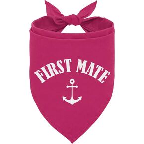 First Mate Dog Bandana, Dog Boat Accessories, Dog Matching Dog Bandanas, Dog Apparel & Accessories, Funny Dog Bandana, Dog Triangle Scarf, Dog Bandana for Small Medium Dogs (D51)