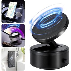 Electric Vacuum Magnetic Car Phone Mount, 360° Rotatable Car Magnetic Phone Holder, Universal Adjustable Magnetic Car Mount Ultra-Stable Suction Cup Magnetic Car Bracket