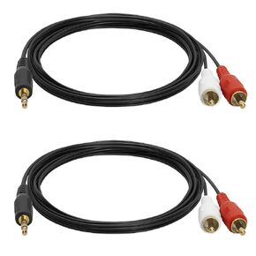 Cmple - [2 Pack] 3.5mm Male Stereo to 2 Male RCA Audio Adapter Cable - 6 Feet