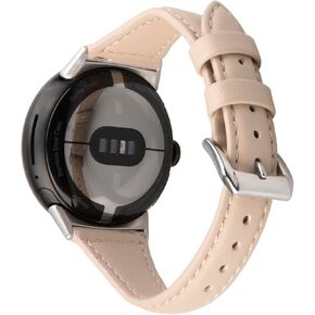 Slim Leather Bands Compatible with Google Pixel Watch 3 45mm 41mm/ Pixel Watch2/ Pixel Watch Replacement Straps Women