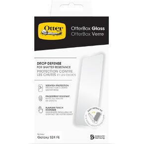 OtterBox Samsung Galaxy S24 FE Glass Screen Protector, Flawless Touch Response, Fingerprint Resistant, Easy Installation