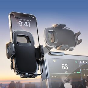 for Tesla Phone Mount Model 3 Model Y 2024 2023 2022 2021, 360° Swivel Car Accessories for Tesla Screen Phone Holder Stand, Fit for iPhone 16 15 14 13 12 11 Pro Max Plus and Other All Phones