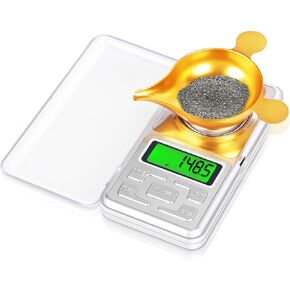 مقياس إعادة التحميل الرقمي THINKSCALE 1500 حبة / 0.1 جرام مع شاشة LCD لإعادة التحميل والوزن ومقياس المسحوق لإعادة التحميل