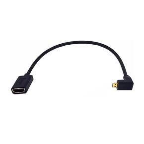 MysRuida 1ft 8K Micro HDMI 2.1 to HDMI 2.1 Cable, 90 Degree Up Angle 8K Micro HDMI Male to 8K HDMI Female Extension Adapter Extender Cable, OD 4mm Slim Ultra HD HDMI 2.1 Version 8K Cable, 8k@60HZ