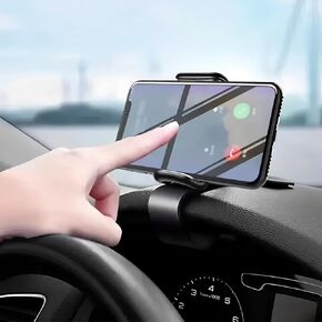 【The Safest】 Car Dashboard Phone Clip Holder, 360 Degree Rotation Dash Multifunctional Car Dashboard Mobile Phone Holder Mount Stand Compatible with 4-7 Inch Smartphones