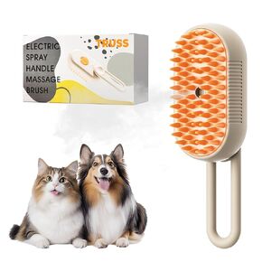 Cat Steam Brush for Shedding, Cat Grooming Brush With Steam, 3-in-1 Rechargeable Steam Pet Brush for Dog And Cat, Self Cleaning Steam Brush for Massage,Clean and Removing Loose Hair