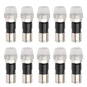 RG6 Compression Connectors 10 Pack,F Type RG6 Connectors 75 Ohm,RG6 Coaxial Cable Compression Fitting with Weather Seal O Ring and Waterproof Rubber Boot